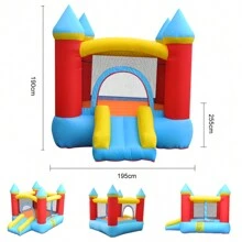 Trampolín Brincolin Infantil Castillo Bomba Inflable-rosa Jm - Azul - Ver 2