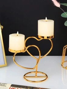 1PC 金属电镀轻奢烛台婚礼装饰烛光晚宴餐桌烛台摆件家居装饰 - 彩色 - 查看 1