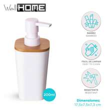 Well Home Natureo' Weißer Seifenspender 200ml, modernes Design, Dekoration für Badezimmer Zuhause, Sommer - Weiss - Übersicht 2
