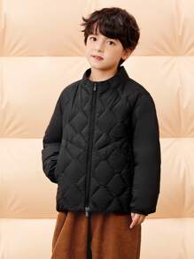 mini bala 厚实防风连帽羽绒服，适合男孩、女孩和家庭温暖冬季系列 - 黑色 - 查看 3