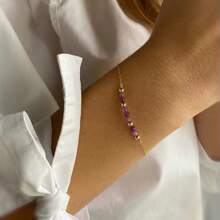 1 件生日石手链。串珠宝石手链。水晶手链。送给她一份生日礼物。十二生肖礼物。生日石礼物。 - 彩色 - 查看 5