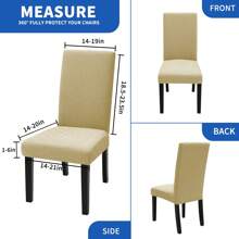 YSTYLE Coprisedie Con Schienale 2/4/6 Pezzi, Coprisedia Elasticizzati, Copri Sedie Soggiorno, Copri Sedia Antigraffio Gatto, Moderno Coprisedia, Fodere Sedie Universali - Beige - Visualizzare 6