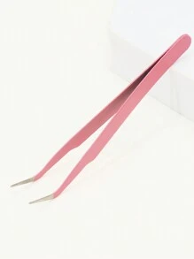 Rose Red Minimalist Eyelash Tweezers, Straight And Angled Tip Design, Two Tip Options, Precision Crafted, Easily Meets Various Needs. Thickened Steel, High Hardness, Good Elasticity, Durable. Comes With Protective Cap To Avoid Hand Injury. Comfortable Fit. - Hot Pink - View 3