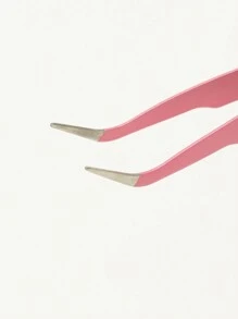 Rose Red Minimalist Eyelash Tweezers, Straight And Angled Tip Design, Two Tip Options, Precision Crafted, Easily Meets Various Needs. Thickened Steel, High Hardness, Good Elasticity, Durable. Comes With Protective Cap To Avoid Hand Injury. Comfortable Fit. - Hot Pink - View 7