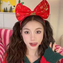 1pc Christmas Headband 2025 New Bow Decor Hair Hoop Funny Festival Accessory Hair Clip - Multicolor - View 2