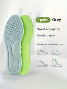 5 双透气除臭运动鞋垫 - 吸汗、柔软缓冲，男女皆宜 - 彩色 - 查看 4