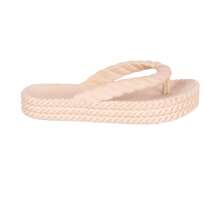 Women's Braided 3-Strap Cloud Platform Flip Flops Fashion Blogger - Nude - 查看 3