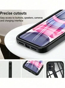 1 件 360 度全身保护壳适用于 15 14 13 12 11 Pro Max Plus X Xs Xr / Galaxy S25 S24 S23 S22 S21 S20 Ultra Plus FE，一体式屏幕和后盖，透明双面保护，防水防震防摔防刮