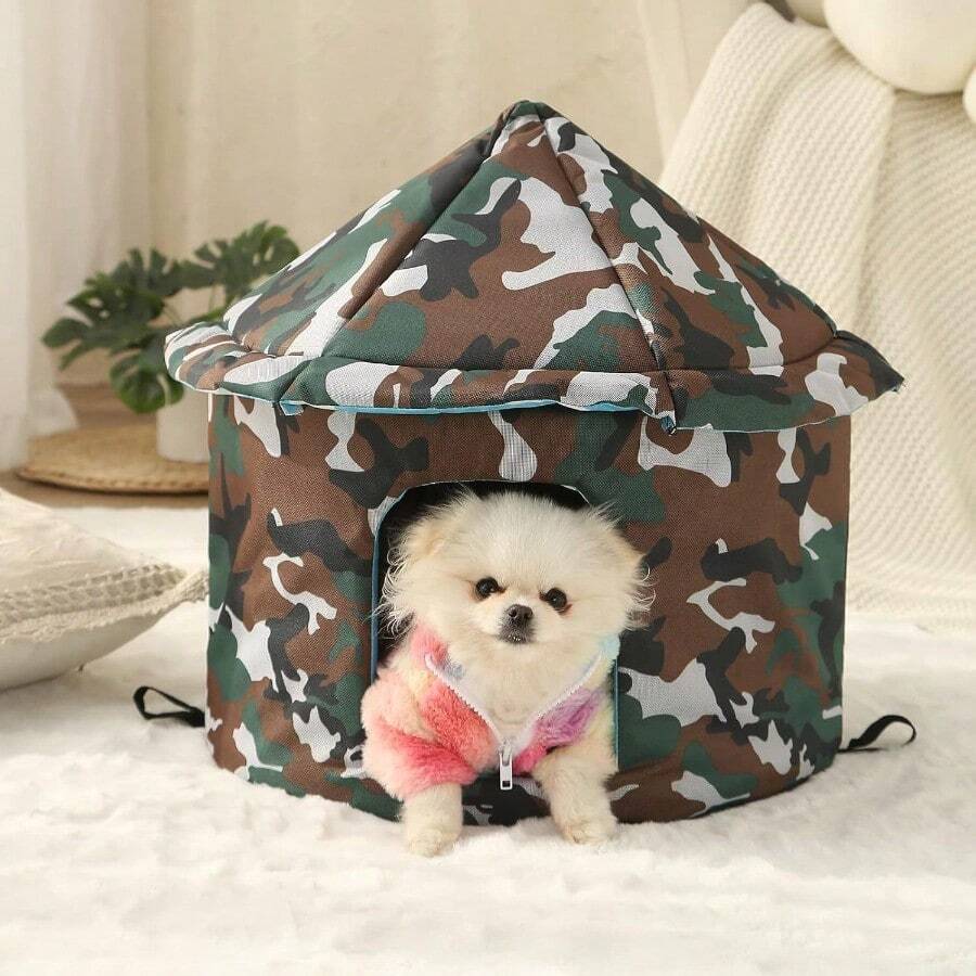 Foldable Warm Cat Bed, Outdoor Waterproof Pet Tent/Hut For Cats, Dogs