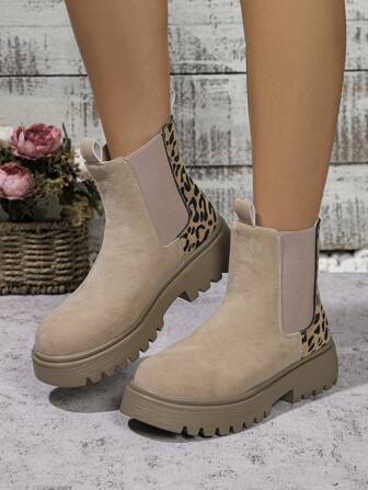 Women's 2024 Latest Classic Comfortable Fashionable Versatile Durable Lightweight Casual Breathable Mid-Top Round Toe Thick Sole Ankle Boot, Suitable For Girls/Ladies