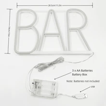 1pc Bar Neon Sign, 28.5x19cm/11.2x7.5in Neon Light Bar Sign, Bar Led Sign, Home Bar Neon Sign, Bar Party Wall Decor Neon Sign, Christmas Gift (Warm White) - Multicolor - View 3