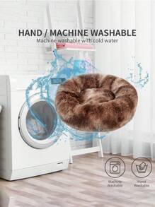 1 chiếc ổ nằm tròn cho thú cưng HUITAIYANG bằng vải nhung màu trơn, không thể tháo rời, mềm mại và thoải mái, có thể giặt máy. Thích hợp cho mèo và chó nhỏ/trung bình, sử dụng hàng ngày và mang theo khi ra ngoài. - Cà phê nâu - Xem 5