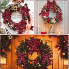 1 Rolls Christmas Snowflake Buffalo Plaid Ribbon Wired Edge Ribbon Black And Red Plaid Burlap Ribbon Christmas Check Burlap Ribbon For Christmas Wrapping Crafts Decoration (6 Yard X 1.58 Inch),Christmas - Multicolor - View 8