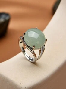 1pc Natural Crystal & Stone Open Ring, Suitable For Daily Wear By Men And Women - Multicolor - View 6