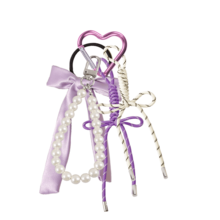 INS 风格缎面大蝴蝶结珍珠钥匙扣吊坠珍珠蝴蝶结饰物珍珠蝴蝶结钱包饰物包饰珠子编织绳钥匙扣吊坠饰物蝴蝶结珍珠钱包吊坠钥匙扣 - 彩色 - 查看 8