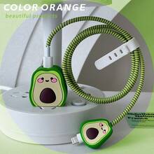 4 件可爱牛油果形状电缆保护器 - 兼容 Apple 快速充电适配器、数据线防断、手机配件保护、USB 充电器头盖 - 可愛酪梨 - 查看 4