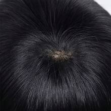 Tóc người tóc nam mao mạch hệ thống thay thế tóc giả ren đơn bền đơn vị tóc giả - tóc thẳng, phù hợp với mọi , đan tay hoàn toàn, khu vực móc 6x8 /6x9 - Tự nhiên & Đen - Xem 4