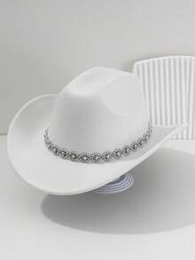 1 chiếc dây thắt lưng trang trí đá quý kim cương giả lớn màu trơn dành cho nữ, đa năng và thời trang, thẩm mỹ thanh lịch, mũ dành cho quý cô độc thân sang trọng, mũ quà tặng mới lạ và thú vị có vành rộng, thích hợp cho ngày làm việc, tụ tập, lễ hội âm nhạc, dã ngoại ngoài trời tại công viên, sự kiện theo chủ đề mũ cao bồi miền Tây, đêm thời trang, thảm đỏ, lễ hội, tiệc tùng, sinh nhật, nghi lễ - đá quý mắt - Xem 7