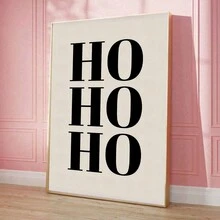 1pc Modern Wall Art Canvas Poster - Art Deco Ho Ho Ho Alphabet Letter Print, Frameless Retro Wall Hanging Decor For Living Room, Bedroom, Home Office, Kitchen, Bathroom - Indoor Artwork Print,Desktop Decoration - Multicolor - View 13