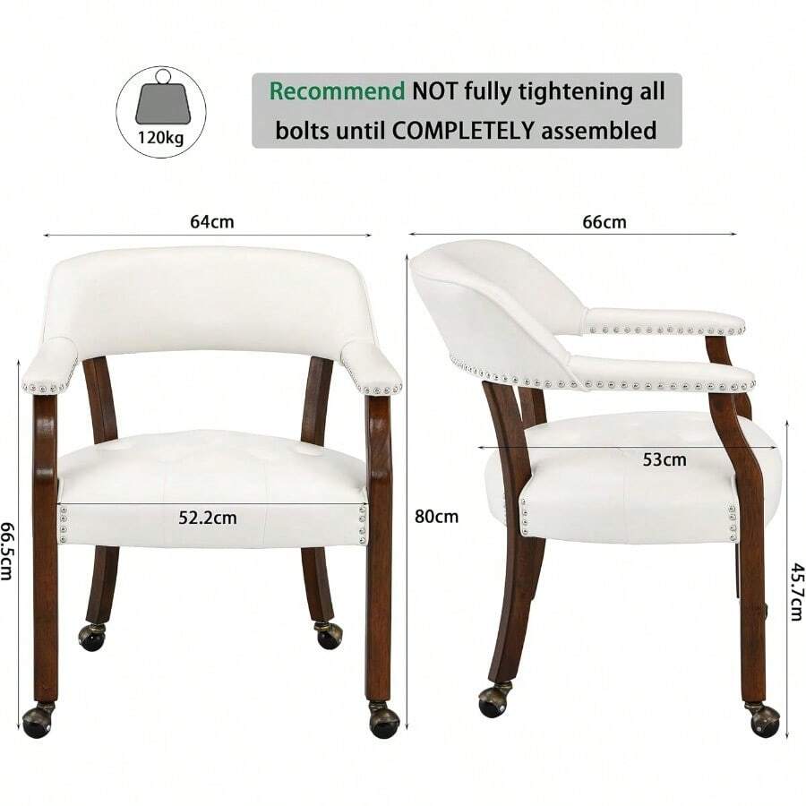 Dining Chair With Casters Set Of 4, Accent Kitchen Table Chairs With