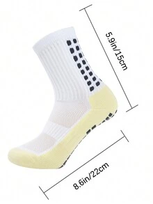 FLSHMCEN 4 双男式足球袜防滑防滑抓地垫适用于足球篮球运动抓地袜 - 白色 - 查看 6