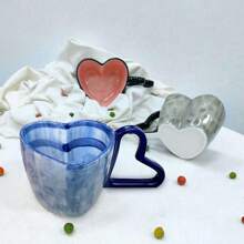 手繪陶瓷心形杯子和碟子套裝,水杯和馬克