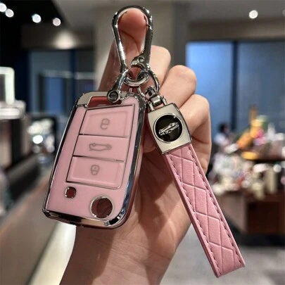רכב מפתח Case כיסוי עם Keychain עבור פולקסווגן עבור גולף 7 עבור טיגואן עבור מושב עבור אטקה עבור ליאון עבור איביזה עבור סקודה עבור אוקטביה Fob פגז אביזרי מתנה מזכרת רכב אביזרי תיק קסם תרמיל לבית הספר חמוד גותיקה Y2k