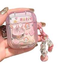 1 件可爱 3D 兔耳耳机盒兼容 iPhone、AirPods 1/2、无线耳机保护套兼容 Airpods 3/4/Pro/Pro2、男朋友/女朋友礼物 - 粉色 - 查看 6