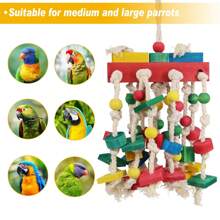 1pc Parrot Chew Toy, Colorful Medium/Small Parrot Biting Grinding Toy, Vibrant Color To Relieve Boredom, Pet Supplies, Bird Cage Decoration - Multicolor - View 4