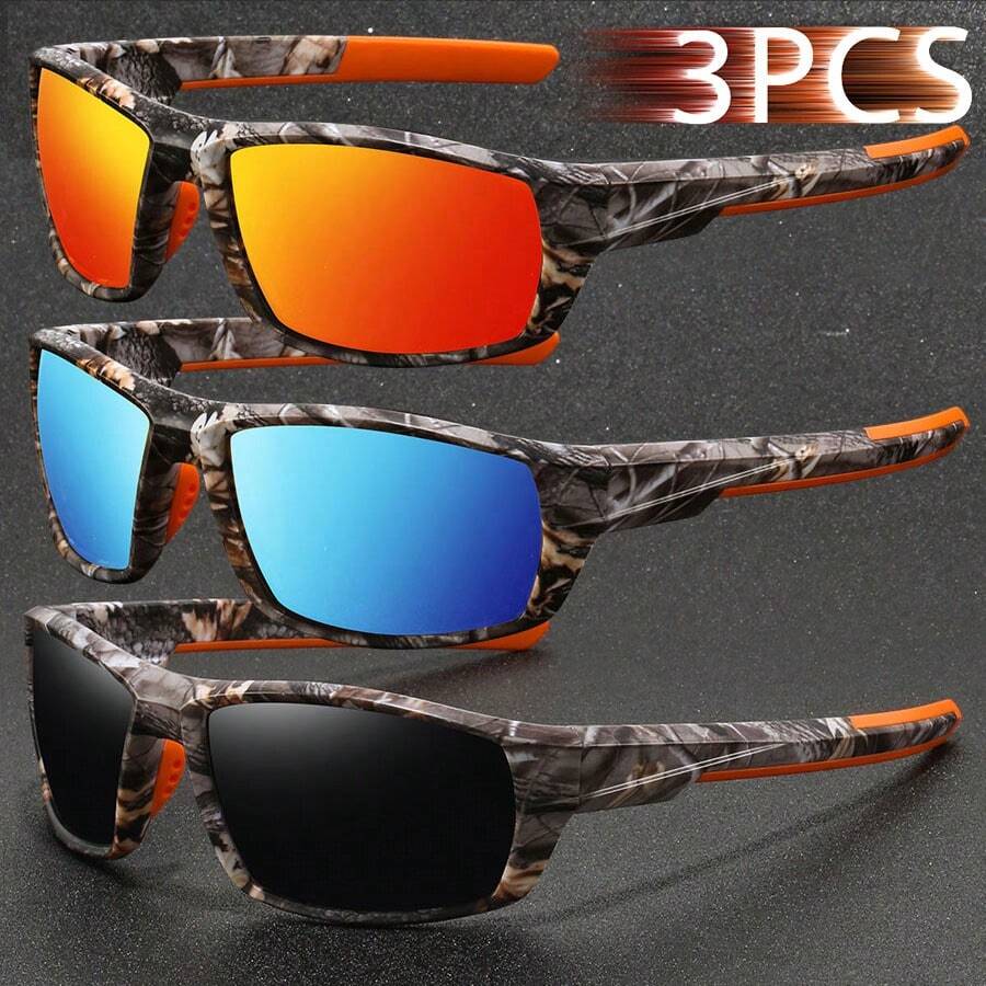 3 Chiếc Kính Thời Trang Cổ Điển Đi Xe Đạp Câu Cá Unisex Thể Thao Kính Thời Trang Nam Cổ Điển Retro Leo Núi Thể Thao Ngoài Trời Kính Thời Trang Nam Thương Hiệu Sang Trọng Thiết Kế Kính Thời Trang Nhiệt Đới Bãi Biển Kỳ Nghỉ Mùa Hè Màu Phấn Mắt Kính Mắt Lấp Lánh Chất Liệu Sang Trọng Thẩm Mỹ Trang Phục Kỳ Nghỉ Kính Mát Nam Cổ Điển Đi Xe Đạp Mua Sắm - 3ZHF777-2 - Xem 1