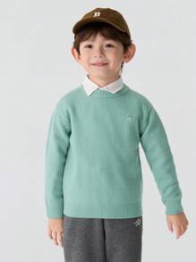 Balabala Boys' & Girls' Sweater Pullover For Fall/Winter 2024 Layering - Green - View 1