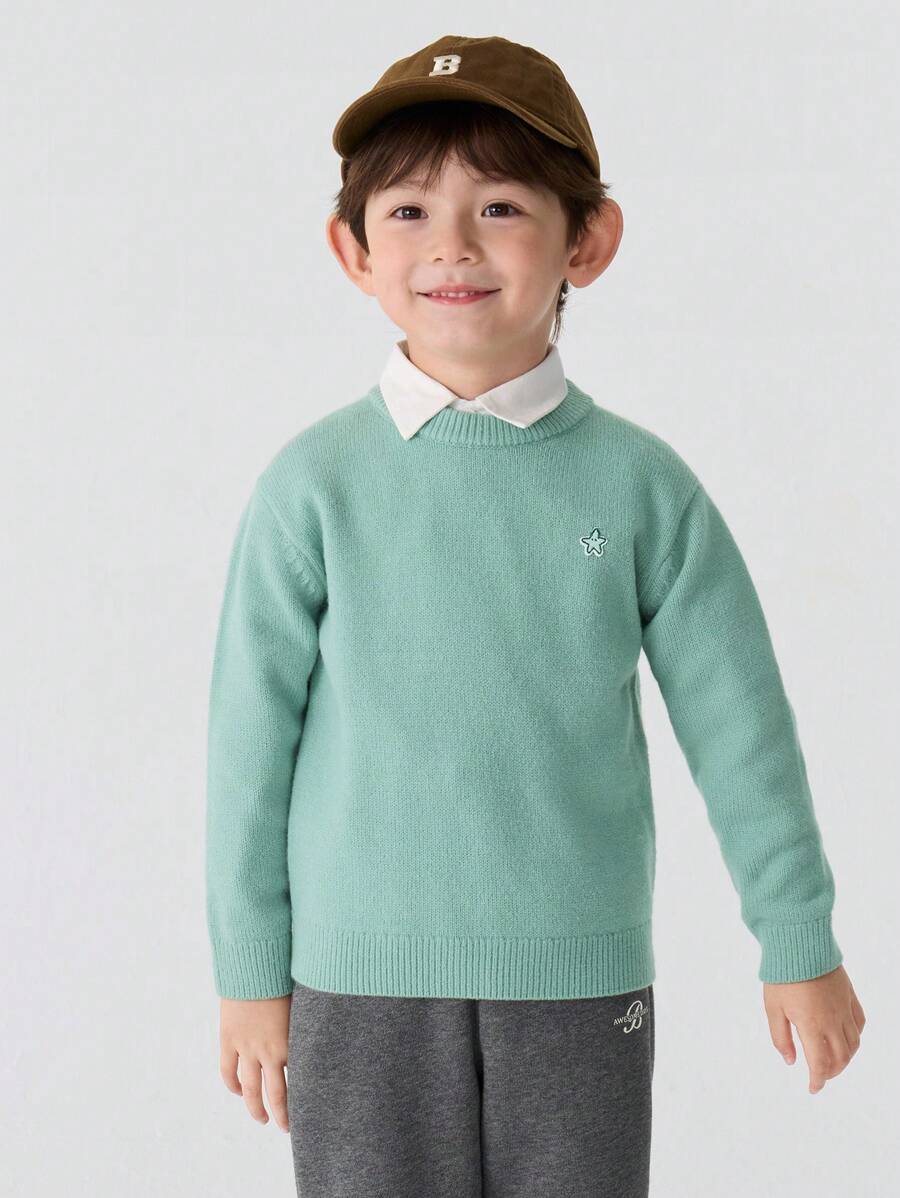 Balabala Boys' & Girls' Sweater Pullover For Fall/Winter 2024 Layering - Green - View 1