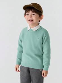 Balabala Boys' & Girls' Sweater Pullover For Fall/Winter 2024 Layering - Green - View 2