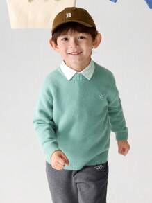 Balabala Boys' & Girls' Sweater Pullover For Fall/Winter 2024 Layering - Green - View 3