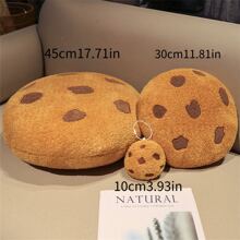 Cookie Pillow Chocolate Chip, Chocolate Chip Cookie Pillow, Food Shaped Pillow Round Soft, For Floor Couch Sofa Cushion Bedroom Decor Gift