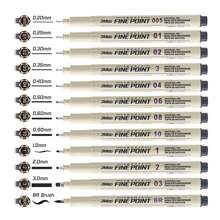 1/12Pcs Tip Pigment Liner Micron Ink Marker Pen For Manga Draw Sketching Needle Pen Hook Line Pen Sketch Stationery Set Art Supplies Back To School