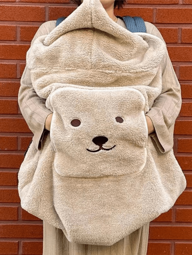 1 件绣花婴儿车毯，防风，保暖，按扣，便携，适合旅行