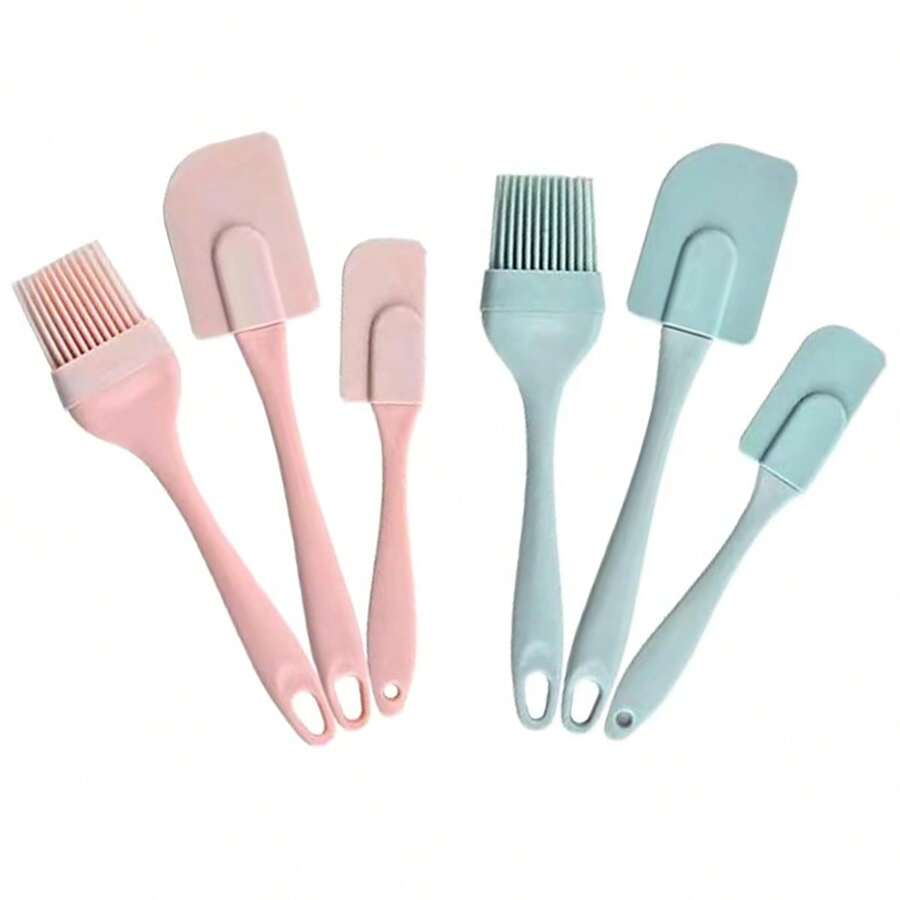 Cream Silicone Scraper 3PCS/Set DIY Bread Cake Butter Spatula Mixer Oil Brush Non-Stick Baking Brush Kitchen Baking Tools - Multicolor - View 1