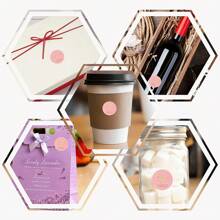600pcs Thank You Support Me Mini Card & Sticker Set - Pink Gold Foil Thank You Cards For Retail Packaging, Insert Card, Envelop Sealing, Entrepreneur & Sellers