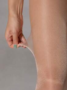 1 Stück glänzende glitzernde durchsichtige Strumpfhose für Frauen, Hautfarben, schlankende schwarze Farbe, Silberfaden, modisch & persönlich, erhältlich in Weiß, Grau, Kaffeefarben