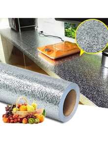 Silver Waterproof Adhesive Aluminum Foil Stove Wall Protector - 銀色 - 查看 2