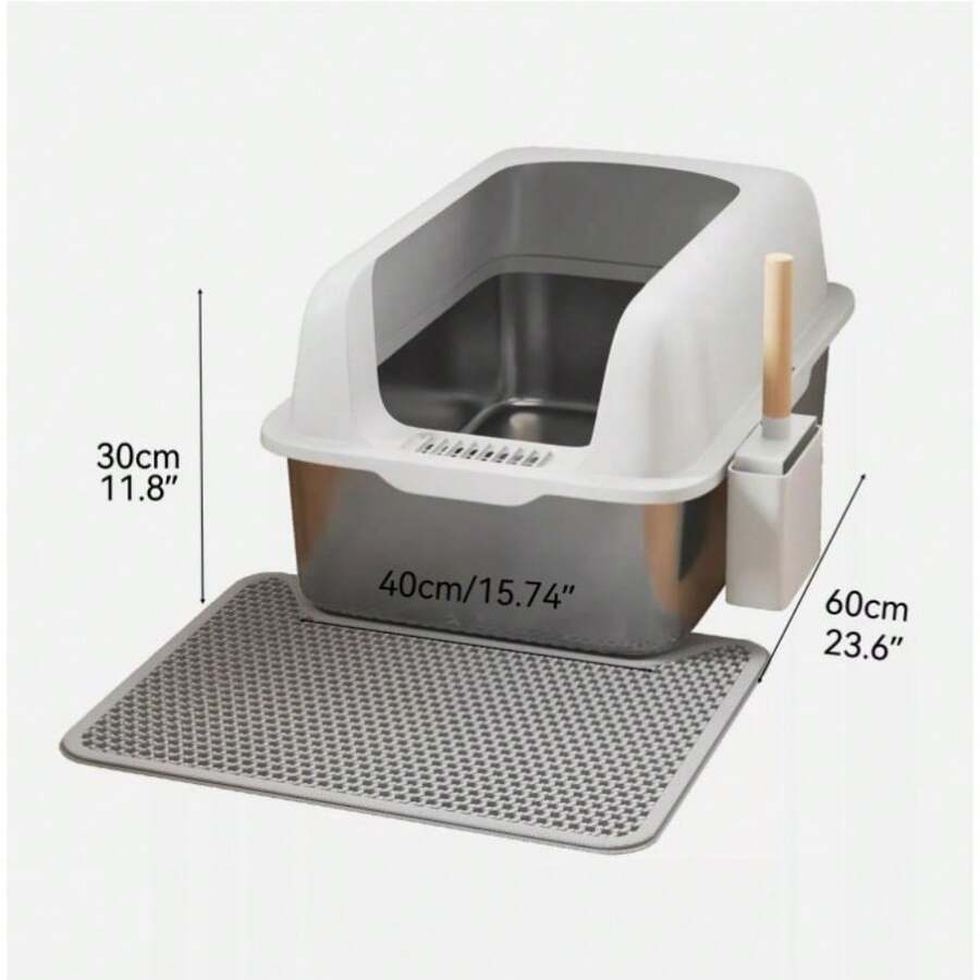 YITAHOME Stainless Steel Cat Litter Box With Lid And Scoop, Extra Large