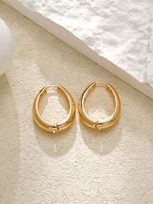 1 Bộ Hoa tai vòng kim loại hình học nhiều màu, Phụ kiện hoa tai thời trang đơn giản, thanh lịch, sang trọng, thích hợp cho công sở hàng ngày, đi chơi với bạn bè, tiệc tùng, sinh nhật, đám cưới, kỳ nghỉ, mua sắm ngoài trời - Bạc - Xem 7