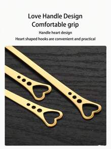 1/5/10 Stücke Gold/Silber Edelstahl Herzförmige Löffel, Herzgriff Kaffee Dessert Kuchen Rührlöffel, Hochzeitsgeschenk Löffel, Cut Out