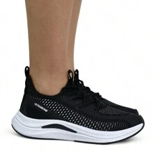Women's Orthopedic Sports Shoes For Gym Running Crossfit - 黑與白 - 查看 8