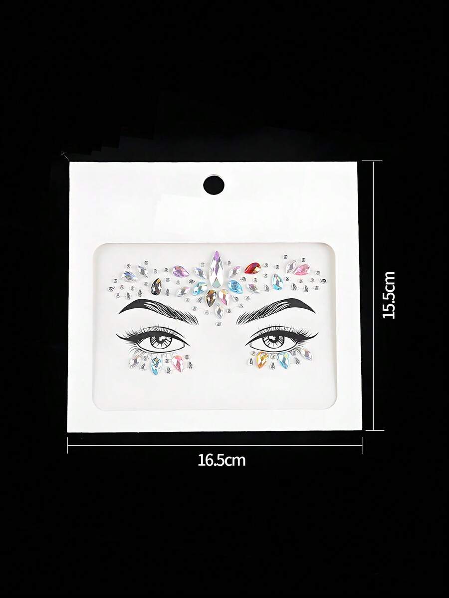 6pcs Sexy Mermaid Face Jewels Rhinestone Glitter Face Gems, 3D