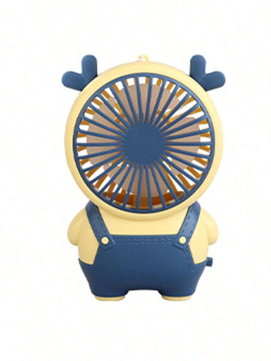 Manoportátil pequeño ventilador, ventilador portátil para llevar a diario, ventilador miniatura para estudiantes con tres velocidades ajustables, super silencioso, recargable por USB y con diseño creativo de dibujos animados - Amarillo - Ver 1