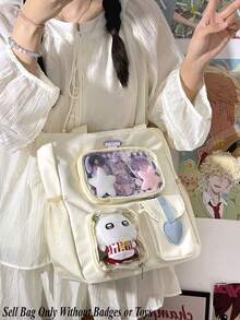 3Ways Kawaii Itabag cho bé gái tuổi teen Túi đeo vai thời trang mới cho phụ nữ Nhiều ngăn Túi Ita trong suốt Túi Tote Túi đeo chéo đi học cho bé gái Túi xách tay trong suốt Túi Ita đeo chéo di động Túi đồng phục JK Túi đeo chéo - trắng - Xem 3
