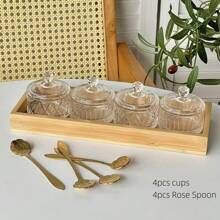 1 件优雅玻璃冰淇淋甜点杯带盖 - 适合布丁、酸奶和意式冰淇淋 - 适合家庭和商业使用