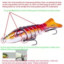 1个淡水和海水两用钓鱼路亚，带三叉钩，慢沉多节泳饵，逼真仿饵，适用于鲈鱼、鳟鱼、海鲈、条纹鲈和红鱼。